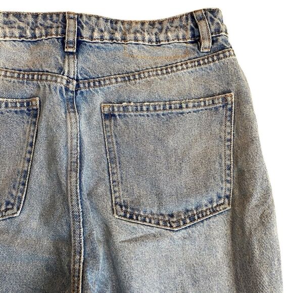 Zara Women’s 8 High Rise‎ Ripped Mom Jeans Blue Distressed Denim Relaxed Fit - Picture 9 of 14